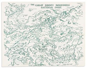 (PICTORIAL MAPS.) Carroll Barnes. The Great Smoky Mountains National Park.